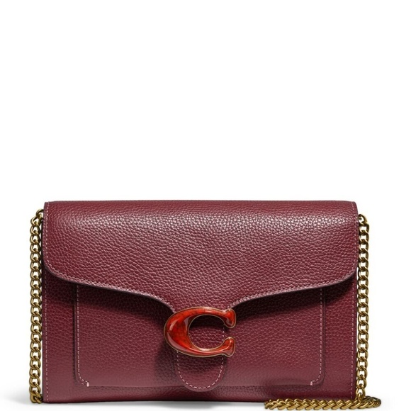NWT COACH Tabby Chain Clutch Leather Crossbody Bag - Picture 7 of 8